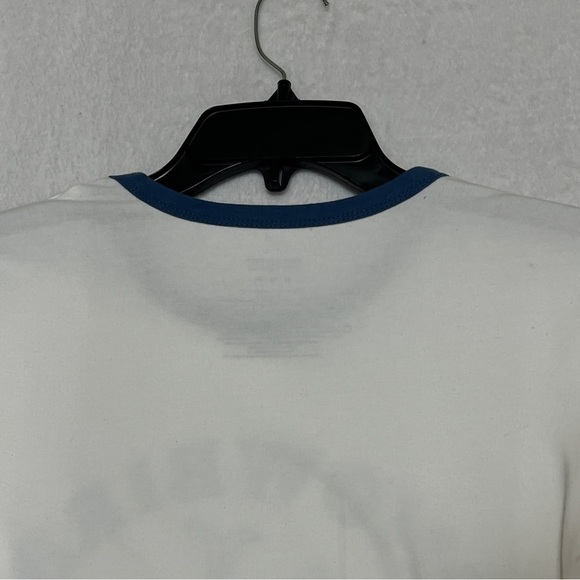 FOREVER 21 PEANUTS Long Sleeve Tshirt Woodstock "Snowbird Utah" White Blue Med. - Picture 9 of 12